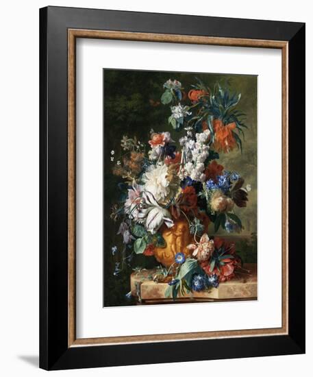 Jan van Huysum, Bouquet of Flowers in an Urn-Dutch Florals-Framed Art Print