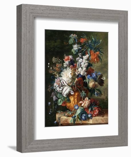 Jan van Huysum, Bouquet of Flowers in an Urn-Dutch Florals-Framed Art Print