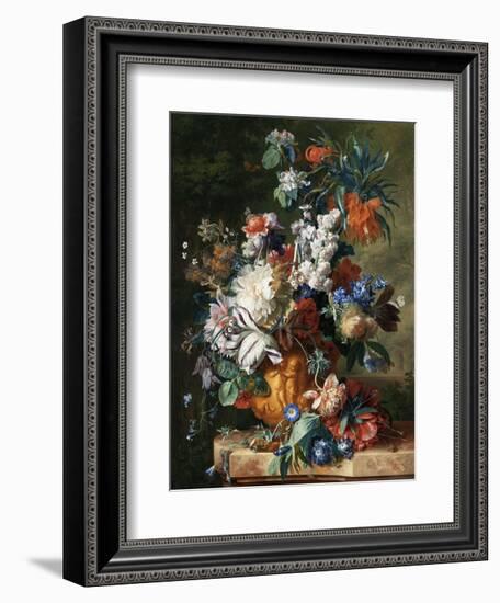 Jan van Huysum, Bouquet of Flowers in an Urn-Dutch Florals-Framed Art Print