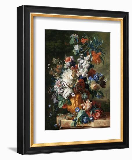 Jan van Huysum, Bouquet of Flowers in an Urn-Dutch Florals-Framed Art Print