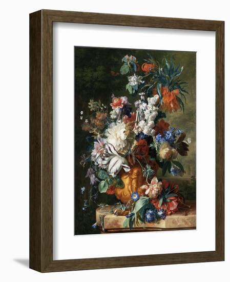 Jan van Huysum, Bouquet of Flowers in an Urn-Dutch Florals-Framed Art Print