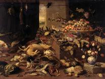 Still Life (Interior with Game, Fish, Fruit, Flowers, Cats and Dogs), 1645-79-Jan van Kessel-Art Print