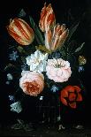Tulips and Roses in a Glass Vase-Jan van Kessel-Giclee Print