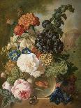 Still Life Mixed Flowers and Fruit with Bird's Nest-Jan van Os-Giclee Print