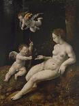 Venus and Two Cupids, C.1528 (Oil on Panel)-Jan van Scorel-Giclee Print