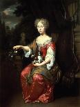 Portrait of a Lady Holding Her Pet King Charles Spaniel-Jan Verkolje-Giclee Print