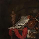 Still Life with Musical Instruments and Books-Jan Vermeulen-Framed Premier Image Canvas