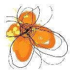 Orange Liquid Flower-Jan Weiss-Art Print