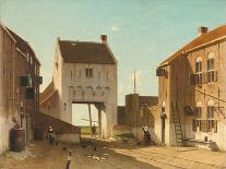 A Street in the Old Part of Batavia, Street and Leaning Against the Walls, Some Natives-Jan Weissenbruch-Stretched Canvas