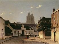 A Sunlit View of the Grote Markt with the St. Bavo Church and the Vleeshal, Haarlem (Oil on Panel)-Jan Weissenbruch-Giclee Print