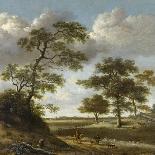 Bergers et moutons au bord du chemin-Jan Wijnants-Premier Image Canvas
