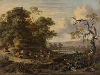 Bergers et moutons au bord du chemin-Jan Wijnants-Premier Image Canvas