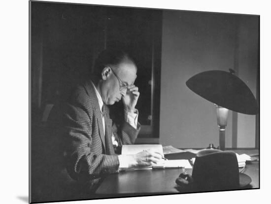 Jan Wszelaki Working at Library of Congress-Thomas D^ Mcavoy-Mounted Premium Photographic Print
