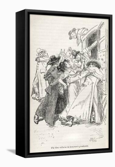 Jane Austen' s novel ' Northanger Abbey' --Hugh Thomson-Framed Premier Image Canvas