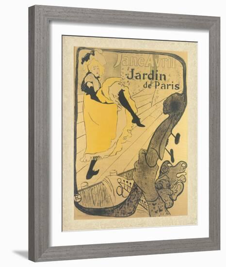 Jane Avril au Jardin de Paris-Henri de Toulouse-Lautrec-Framed Giclee Print