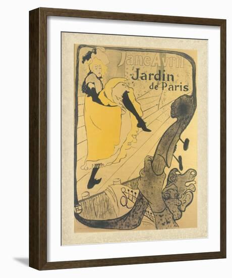 Jane Avril au Jardin de Paris-Henri de Toulouse-Lautrec-Framed Giclee Print