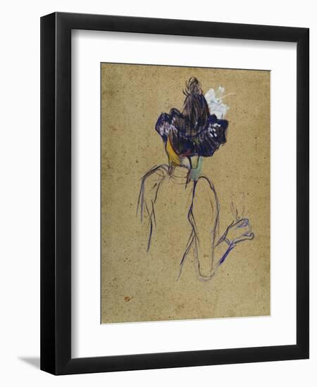 Jane Avril, Back-View, circa 1891-1892-Henri de Toulouse-Lautrec-Framed Giclee Print