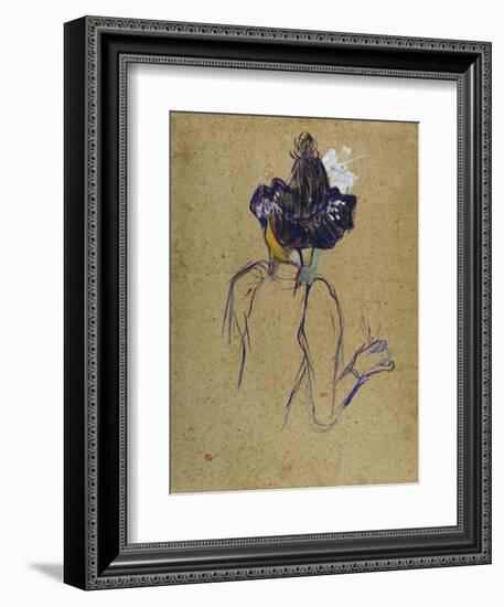 Jane Avril, Back-View, circa 1891-1892-Henri de Toulouse-Lautrec-Framed Giclee Print