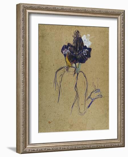 Jane Avril, Back-View, circa 1891-1892-Henri de Toulouse-Lautrec-Framed Giclee Print