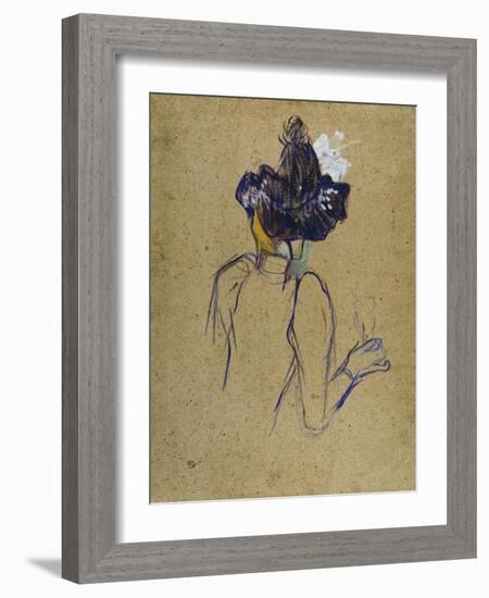 Jane Avril, Back-View, circa 1891-1892-Henri de Toulouse-Lautrec-Framed Giclee Print