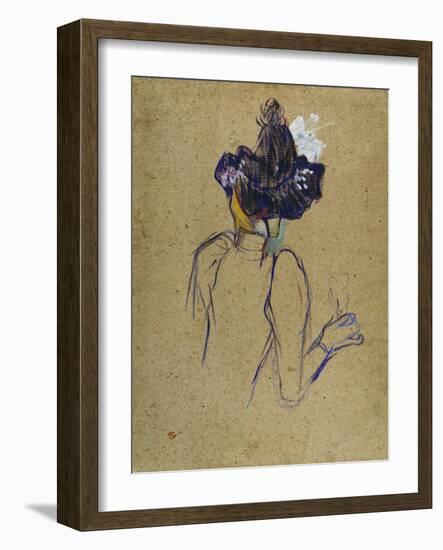 Jane Avril, Back-View, circa 1891-1892-Henri de Toulouse-Lautrec-Framed Giclee Print