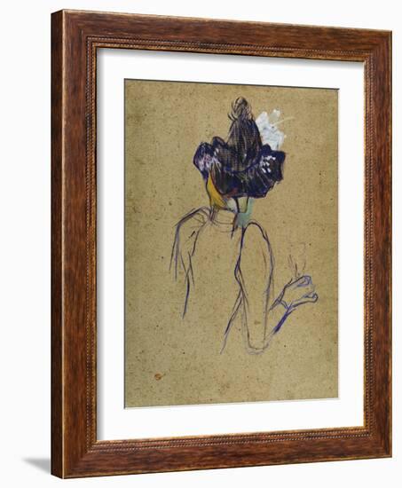 Jane Avril, Back-View, circa 1891-1892-Henri de Toulouse-Lautrec-Framed Giclee Print