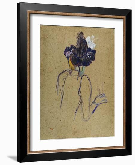 Jane Avril, Back-View, circa 1891-1892-Henri de Toulouse-Lautrec-Framed Giclee Print