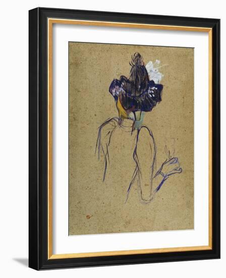 Jane Avril, Back-View, circa 1891-1892-Henri de Toulouse-Lautrec-Framed Giclee Print