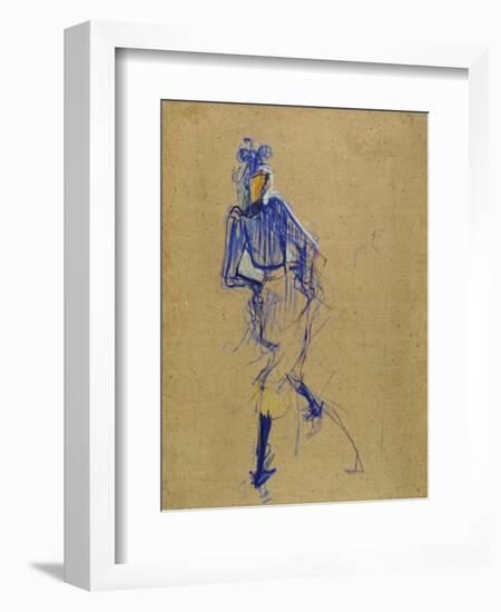 Jane Avril Dancing, circa 1891-1892-Henri de Toulouse-Lautrec-Framed Giclee Print