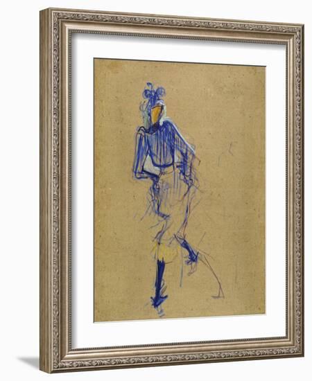 Jane Avril Dancing, circa 1891-1892-Henri de Toulouse-Lautrec-Framed Giclee Print