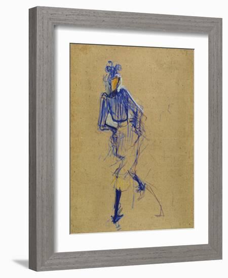 Jane Avril Dancing, circa 1891-1892-Henri de Toulouse-Lautrec-Framed Giclee Print