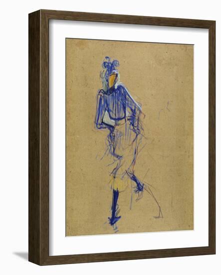 Jane Avril Dancing, circa 1891-1892-Henri de Toulouse-Lautrec-Framed Giclee Print