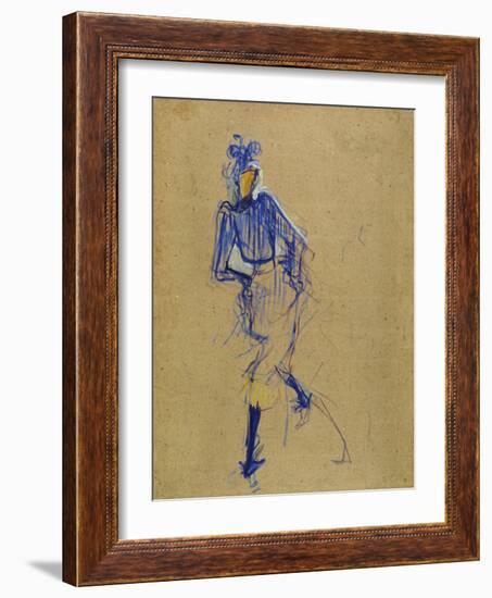 Jane Avril Dancing, circa 1891-1892-Henri de Toulouse-Lautrec-Framed Giclee Print