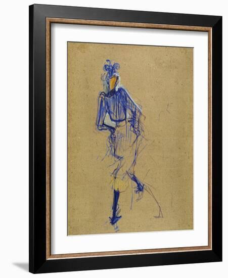 Jane Avril Dancing, circa 1891-1892-Henri de Toulouse-Lautrec-Framed Giclee Print