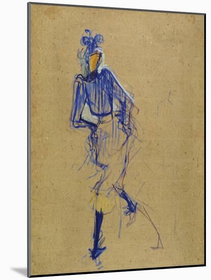 Jane Avril Dancing, circa 1891-1892-Henri de Toulouse-Lautrec-Mounted Giclee Print