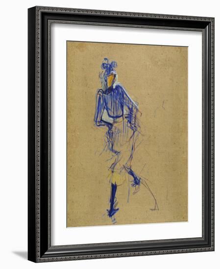 Jane Avril Dancing, circa 1891-1892-Henri de Toulouse-Lautrec-Framed Giclee Print