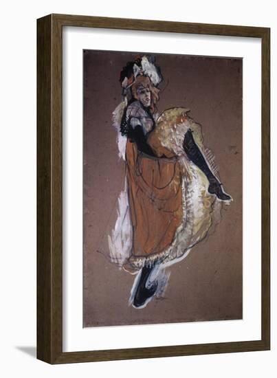 Jane Avril Dancing-Henri de Toulouse-Lautrec-Framed Giclee Print