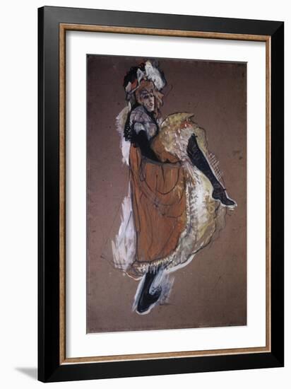 Jane Avril Dancing-Henri de Toulouse-Lautrec-Framed Giclee Print