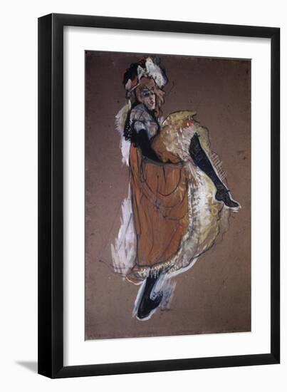 Jane Avril Dancing-Henri de Toulouse-Lautrec-Framed Giclee Print