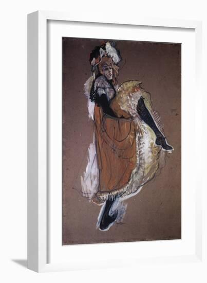 Jane Avril Dancing-Henri de Toulouse-Lautrec-Framed Giclee Print