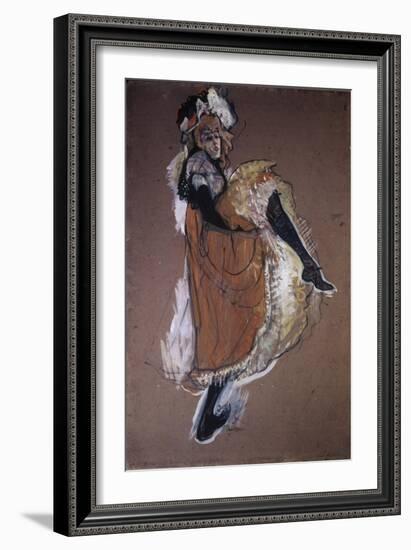 Jane Avril Dancing-Henri de Toulouse-Lautrec-Framed Giclee Print