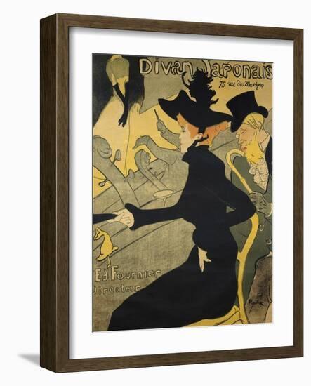 Jane Avril, French Singer and Dancer. Lithography by Henry Toulouse-Lautrec, 1893.-Henri Toulouse-Lautrec-Framed Art Print