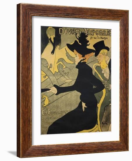 Jane Avril, French Singer and Dancer. Lithography by Henry Toulouse-Lautrec, 1893.-Henri Toulouse-Lautrec-Framed Art Print