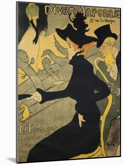 Jane Avril, French Singer and Dancer. Lithography by Henry Toulouse-Lautrec, 1893.-Henri Toulouse-Lautrec-Mounted Art Print