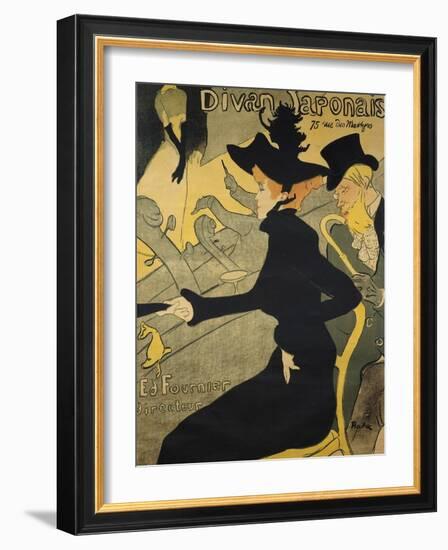 Jane Avril, French Singer and Dancer. Lithography by Henry Toulouse-Lautrec, 1893.-Henri Toulouse-Lautrec-Framed Art Print