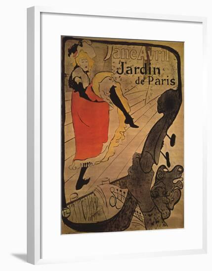 Jane Avril in Jardin de Paris-Henri de Toulouse-Lautrec-Framed Art Print