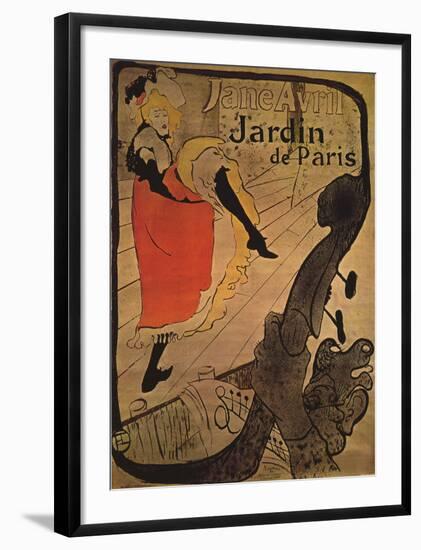 Jane Avril in Jardin de Paris-Henri de Toulouse-Lautrec-Framed Art Print