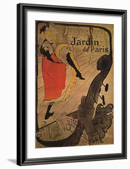 Jane Avril in Jardin de Paris-Henri de Toulouse-Lautrec-Framed Art Print