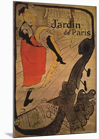 Jane Avril in Jardin de Paris-Henri de Toulouse-Lautrec-Mounted Art Print