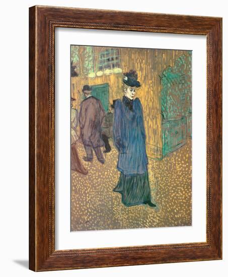 Jane Avril Leaving the Moulin Rouge, 1892 (Essence on Board)-Henri de Toulouse-Lautrec-Framed Giclee Print